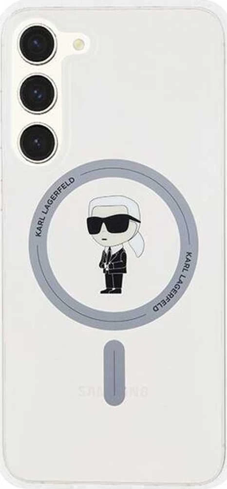 Karl Lagerfeld KLHMS23MHFCKNOT S23+ S916 skaidrus kietas dėklas IML Ikonik MagSafe