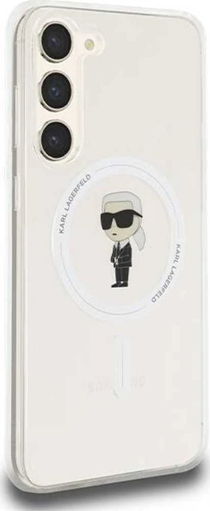 Karl Lagerfeld KLHMS23MHFCKNOT S23+ S916 skaidrus kietas dėklas IML Ikonik MagSafe