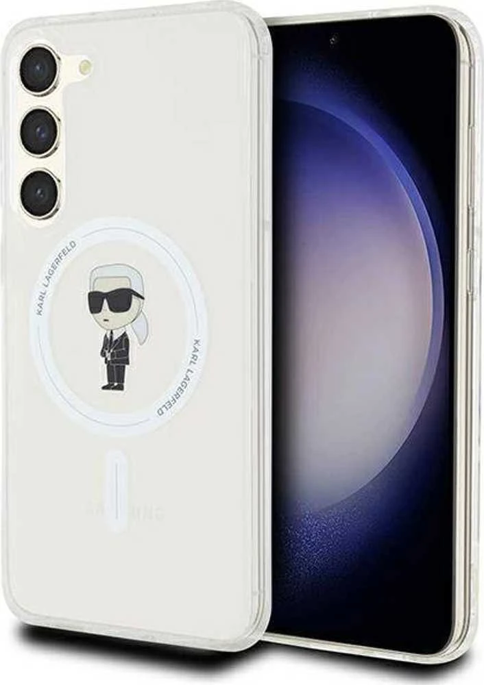 Karl Lagerfeld KLHMS23MHFCKNOT S23+ S916 skaidrus kietas dėklas IML Ikonik MagSafe