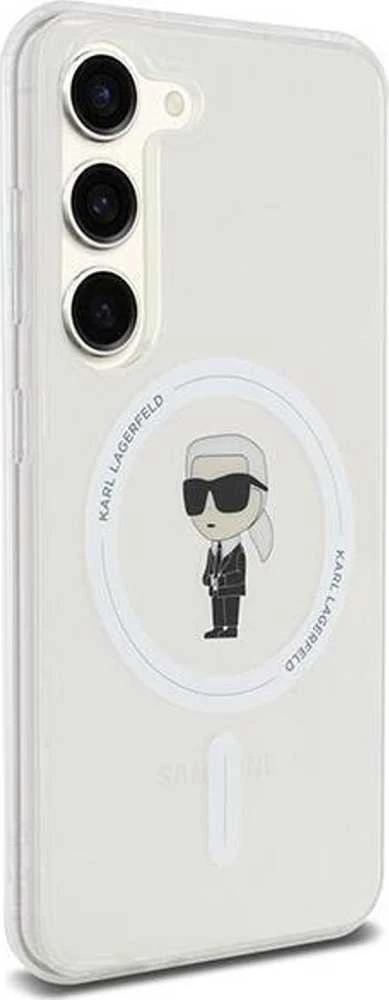 Karl Lagerfeld KLHMS23SHFCKNOT S23 S911 skaidrus kietas dėklas IML Ikonik MagSafe