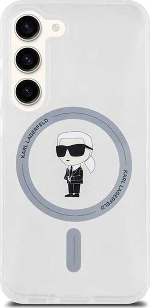 Karl Lagerfeld KLHMS23SHFCKNOT S23 S911 skaidrus kietas dėklas IML Ikonik MagSafe