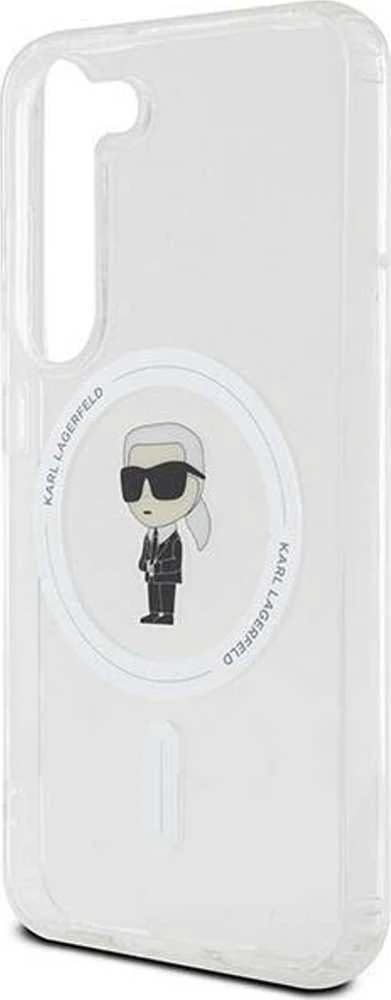 Karl Lagerfeld KLHMS23SHFCKNOT S23 S911 skaidrus kietas dėklas IML Ikonik MagSafe