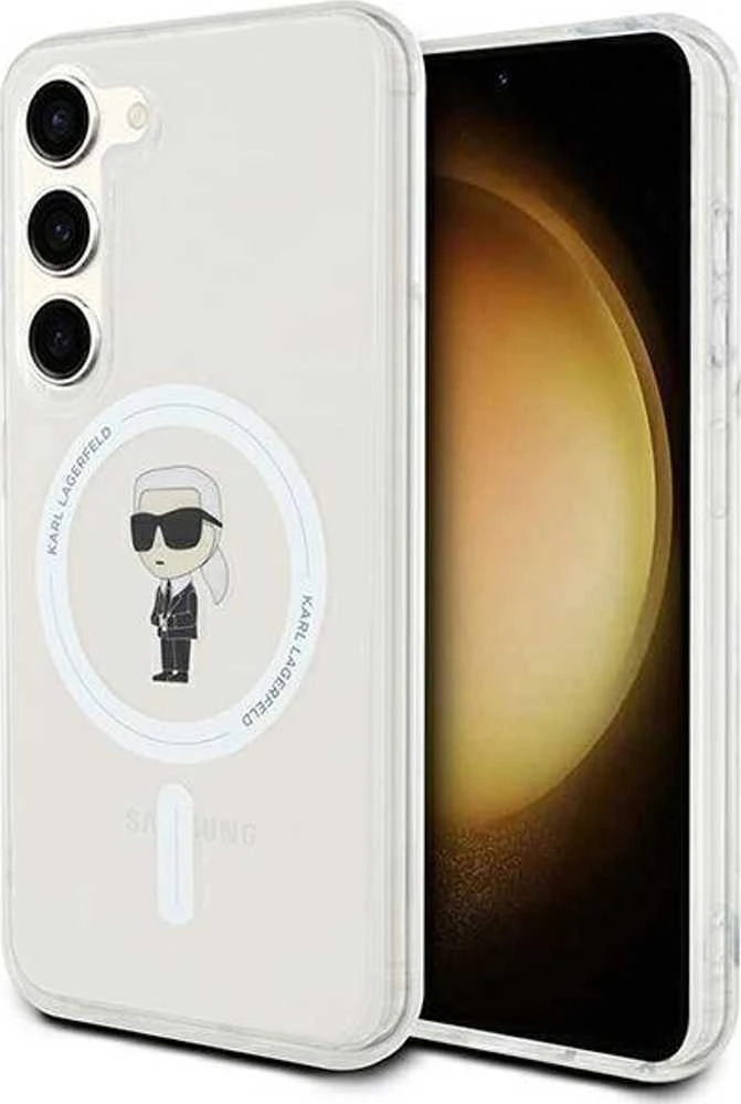 Karl Lagerfeld KLHMS23SHFCKNOT S23 S911 skaidrus kietas dėklas IML Ikonik MagSafe