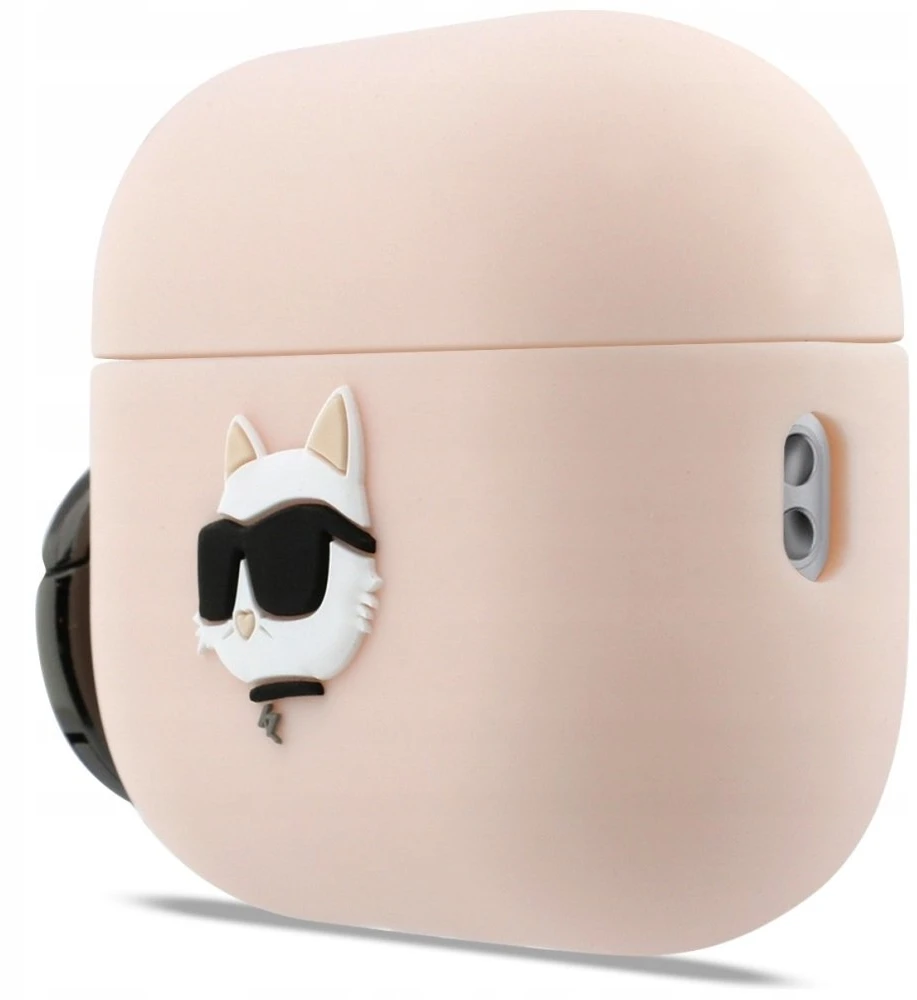 Karl Lagerfeld 3D Logo NFT Choupette Head Silicone dėklas skirtas AirPods Pro 3 Rožinė