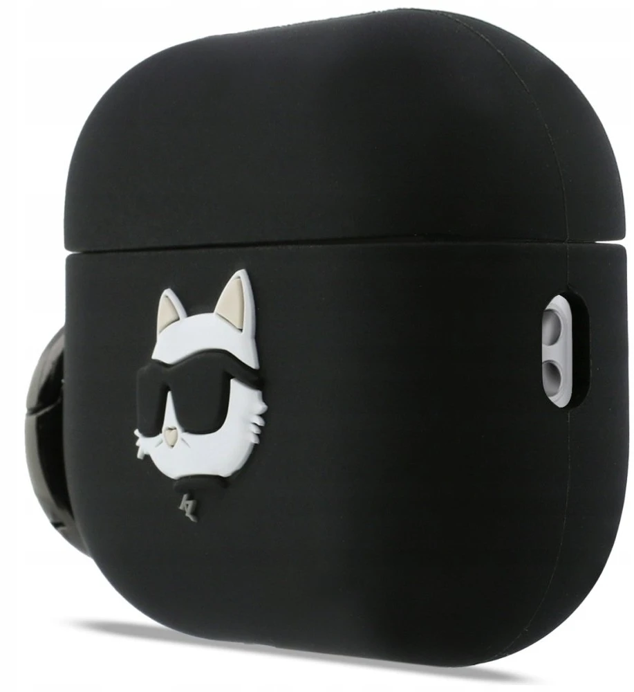 Karl Lagerfeld 3D Logo NFT Choupette Head Silicone dėklas skirtas AirPods Pro 3 juodos spalvos