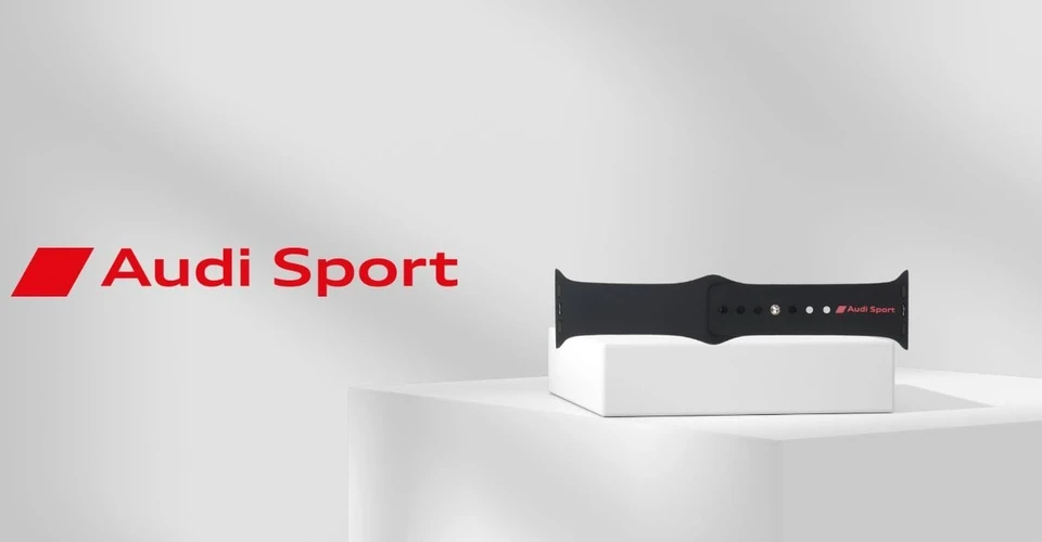 apyrankė Audi Sport Raudona Logo Silicone Watch apyrankė for Apple Watch 40/41/42mm juodos spalvos