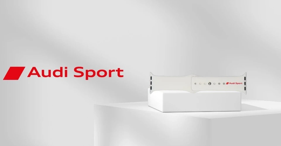 apyrankė Audi Sport Raudona Logo Silicone Watch apyrankė for Apple Watch 40/41/42mm baltos spalvos