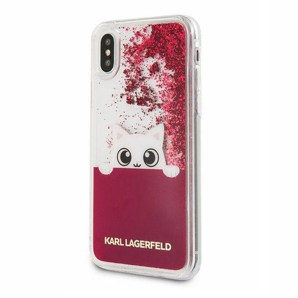Dėklas Karl Lagerfeld dėkliukas telefonui iPhone X su blizgučiais