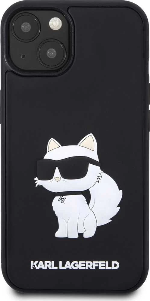 Karl Lagerfeld KLHCP14M3DRKHNK Apple iPhone 14 Plus / 15 Plus 6.7″ juodos spalvos kietas dėklas Rubber Choupette 3
