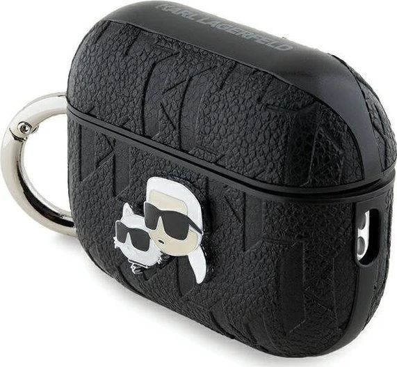 AirPods Pro 2 Karl Lagerfeld Cover Monogram Karl & Choupette Head ausinių dėklas juodos spalvos