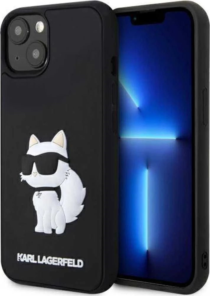 Karl Lagerfeld KLHCP14M3DRKHNK Apple iPhone 14 Plus / 15 Plus 6.7″ juodos spalvos kietas dėklas Rubber Choupette 3