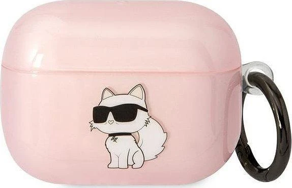 Karl Lagerfeld KLAPHNCHTCP Airpods Pro dėklas, rožinės spalvos, Ikonik Choupette
