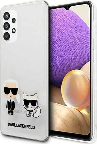 Karl Lagerfeld KLHCA32CKTR A326 A32 5G kietas dėklas, skaidrus Karl & Choupette