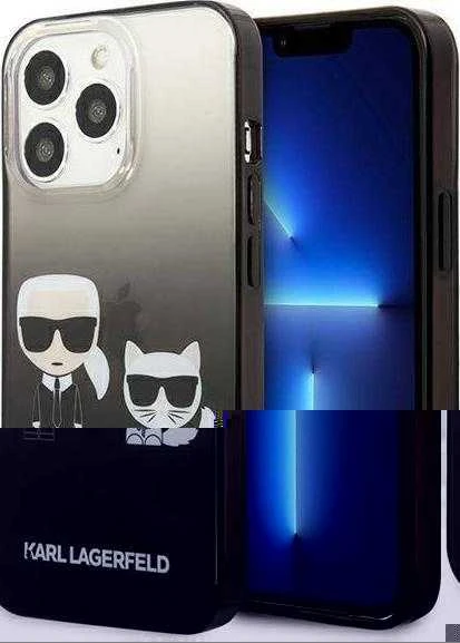 Karl Lagerfeld KLHCP13LTGKCK Apple iPhone 13 Pro / 13 6,1″ kietas dėklas juodos spalvos Gradient Ikonik Karl & Cho