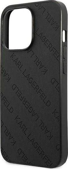 Karl Lagerfeld perforuotas iPhone 13 Pro Max 6.7" dėklas - Juodas