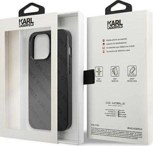 Karl Lagerfeld perforuotas iPhone 13 Pro Max 6.7" dėklas - Juodas