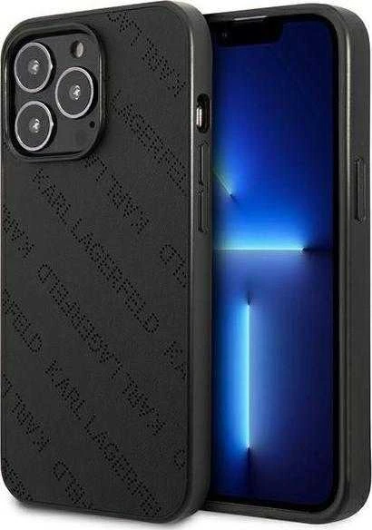 Karl Lagerfeld perforuotas iPhone 13 Pro Max 6.7" dėklas - Juodas