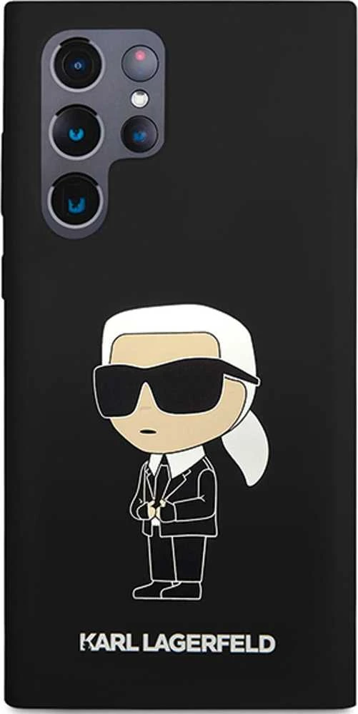 Karl Lagerfeld KLHCS24LSNIKBCK S24 Ultra S928 kietas dėklas juodos spalvos Silicone Ikonik