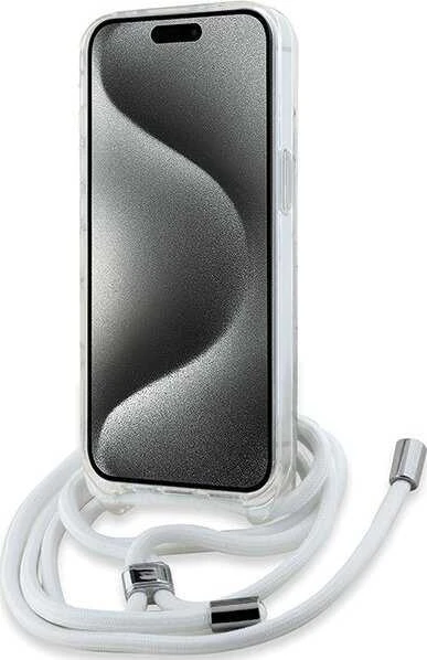 Karl Lagerfeld KLHMP15SHCCHNT Apple iPhone 15/ 14 / 13 6.1″ kietas dėklas skaidrus IML Choupette Head & Cord