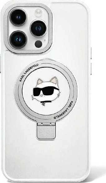 Karl Lagerfeld dėklas, skirtas iPhone 15 6,1 KLHMP15SHMRSCHH baltos spalvos HC Magsafe Ringstand CH