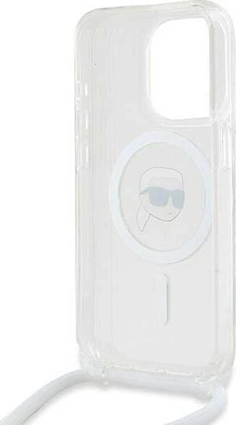 Karl Lagerfeld KLHMP15XHCKHNT Apple iPhone15 Pro Max 6.7″ kietas dėklas skaidrus Crossbody IML Karl Head Mag
