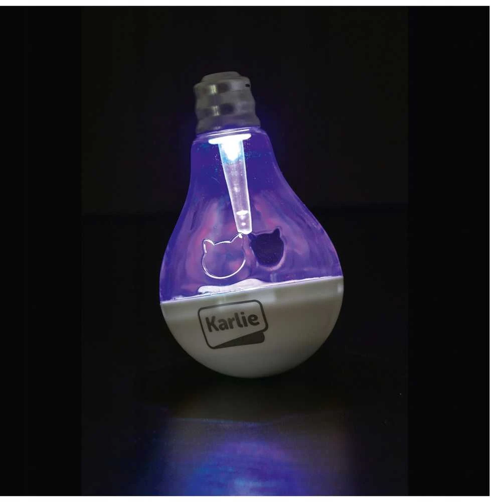 Karlie, žaislas lemputės formos, LED šviesos, integruotas akumuliatorius, ilgis 7 cm, plotis 7 cm