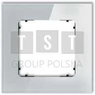 Karlik Elektrotechnik 15-12-IRSK-1 ICON Universalus viengubas kvadratinis rėmas - stiklo efektas (rėmas: pilkas dugnas: juodas) 15-12-IRSK-1