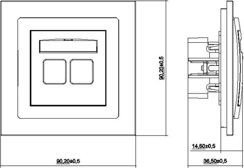 Karlik DECO dvigubo tipo antenos lizdas F nikelis padengtas balta (DGF-2)