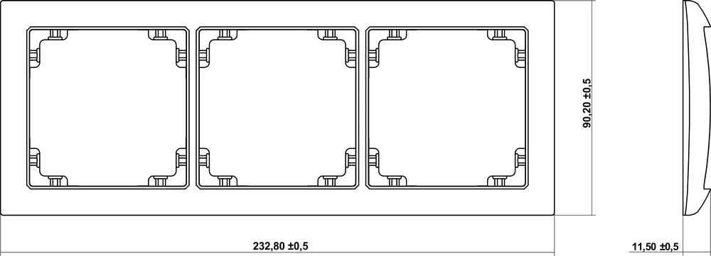 Karlik Elektrotechnik 27DRSO-3 DECO Universalus trigubas rėmelis iš DECO Soft pilka matinė medžiaga 27DRSO-3