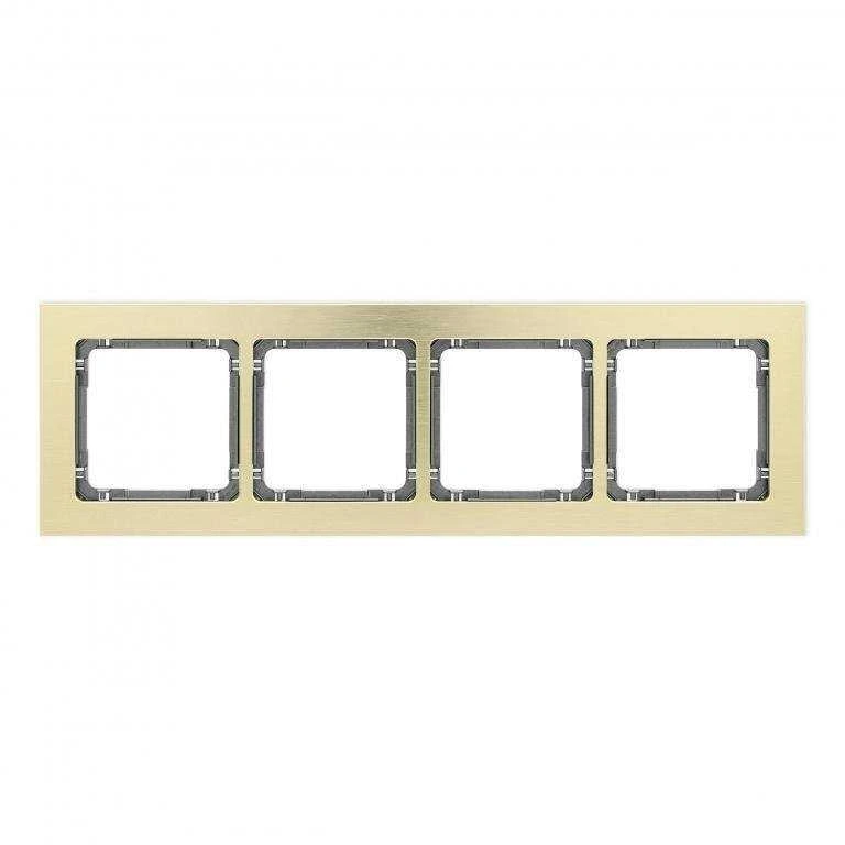 Karlik Elektrotechnik 8-11-DRA-4 DECO Universalus keturvietis rėmas - šlifuotas aliuminis (rėmas: žalvario spalva, dugnas: grafitas) 8-11-DRA-4