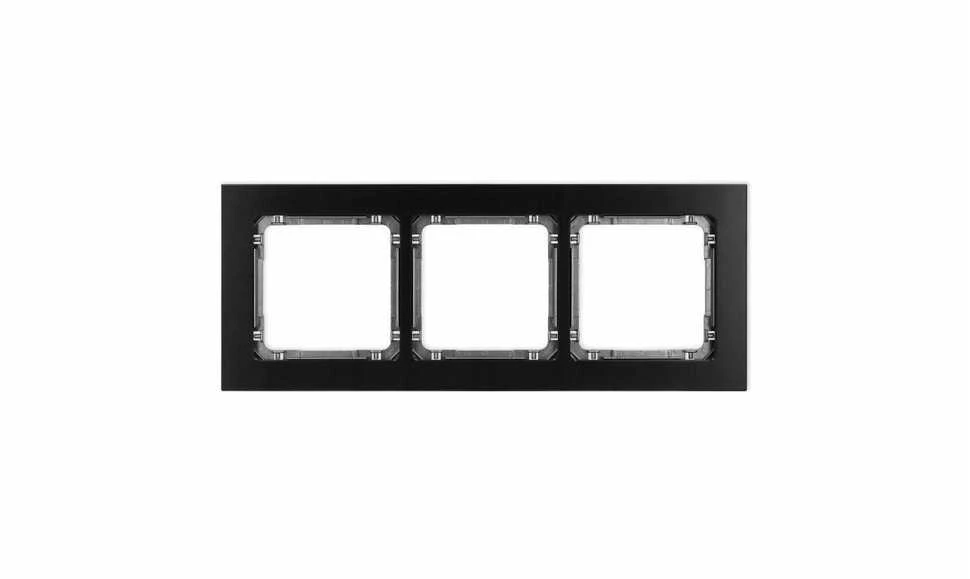Karlik Elektrotechnik 12-11-DRA-3 DECO Universalus trigubas rėmas - šlifuotas aliuminis (rėmas: juodas dugnas: grafitas) 12-11-DRA-3