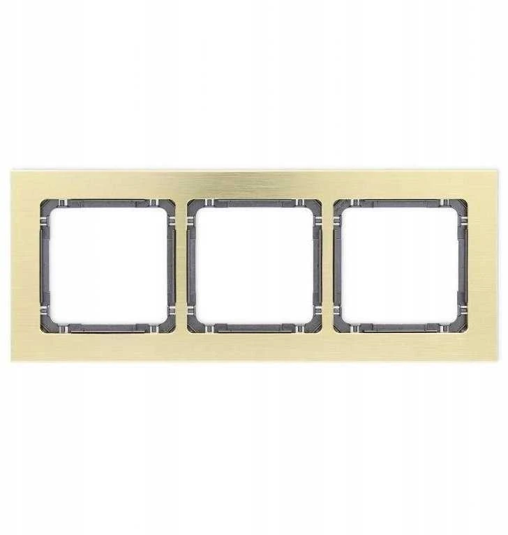 Karlik Elektrotechnik 8-11-DRA-3 DECO Universalus trigubas rėmas - šlifuotas aliuminis (rėmas: žalvario spalva, dugnas: grafitas) 8-11-DRA-3