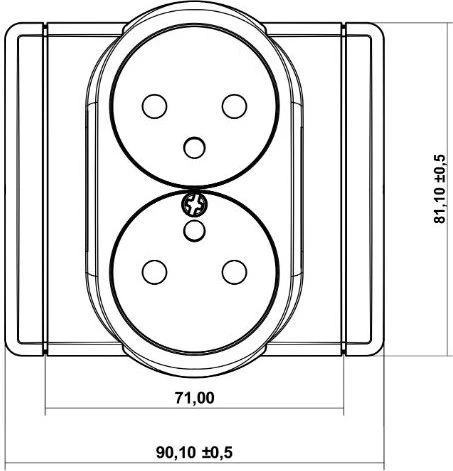 Karlik Elektrotechnik 7FGP-2zp FLEXI Lizdas podwójne su/u sidabrinė metalik 7FGP-2zp
