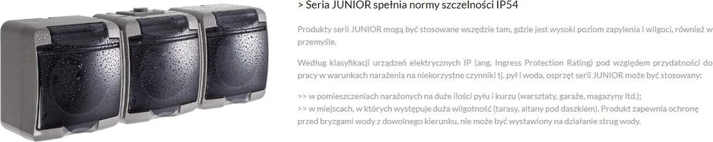 Karlik Elektrotechnik 30GHE-2 JUNIOR Lizdas podwójne su/u (klapka grafito) šviesiai pilka / grafito IP54 30GHE-2