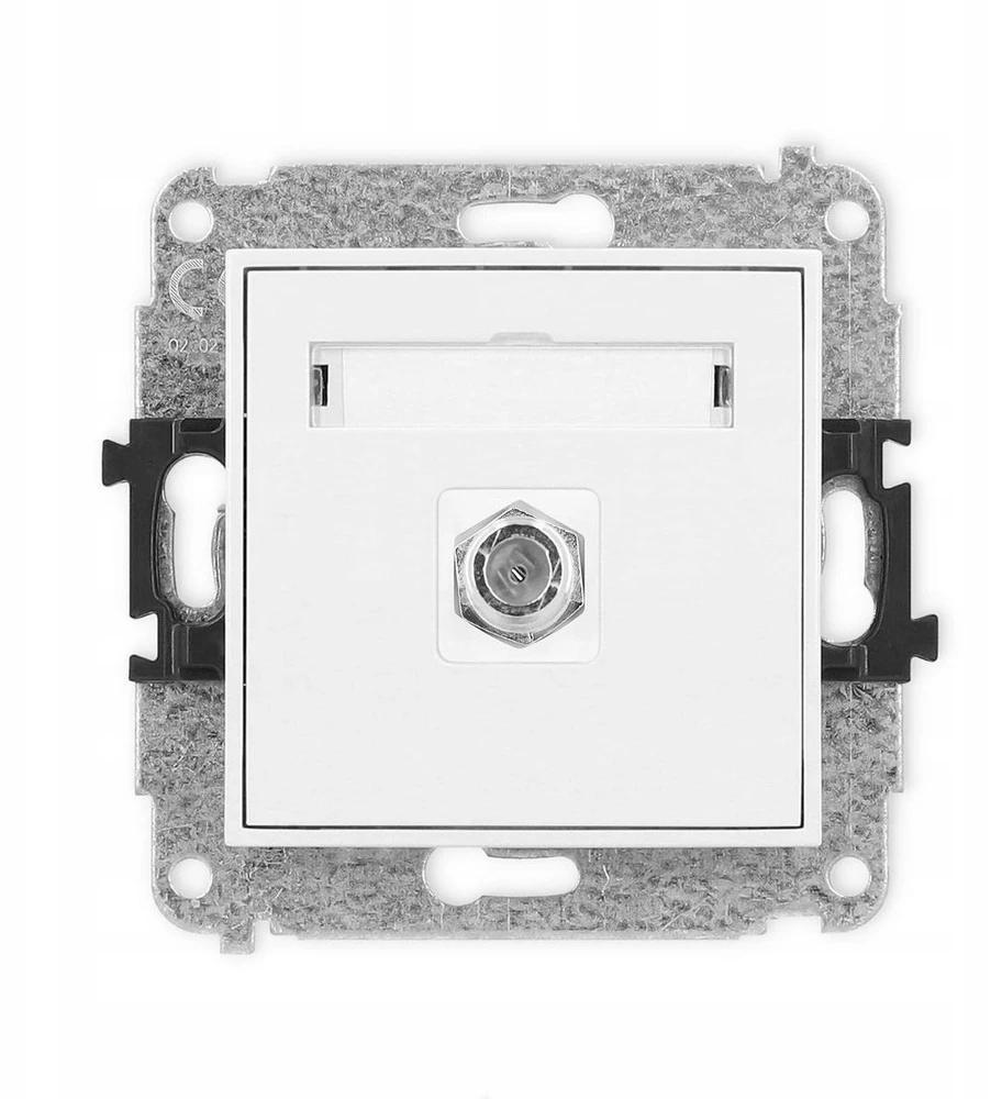 Karlik Elektrotechnik IGF-1 ICON Vieno F tipo antenos lizdo mechanizmas (SAT), nikeliuotas, baltas IGF-1
