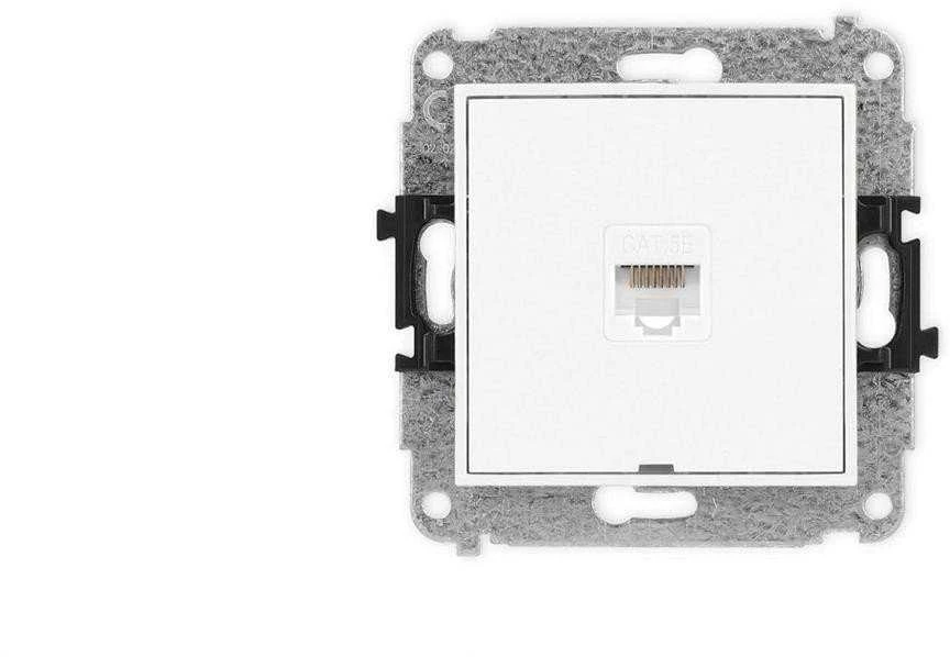 Karlik Elektrotechnik 25IGKBO-1 ICON Vieno kompiuterio lizdo mechanizmas 1xRJ45, kat. 5e, 8 kontaktų, be aprašymo lauko baltas matinis 25IGKBO-1