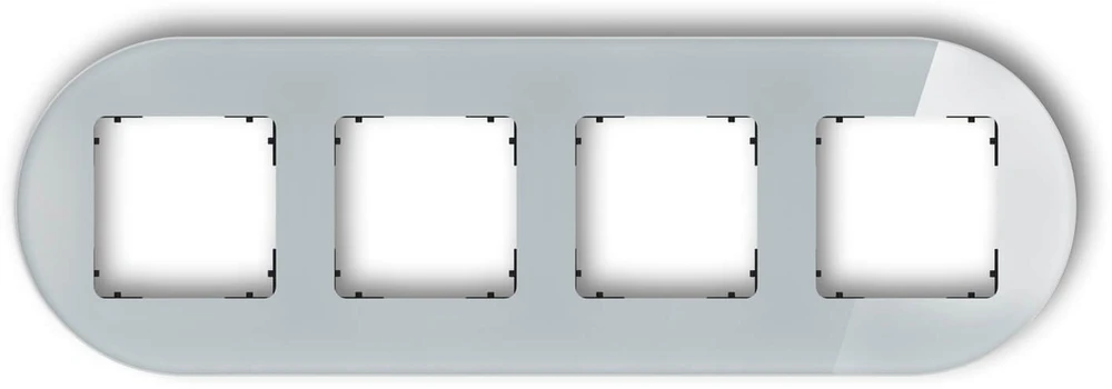 Karlik Elektrotechnik 15-12-IRSO-4 ICON Universalus keturgubas apvalus rėmas - stiklo efektas (rėmas: pilkas dugnas: juodas) 15-12-IRSO-4