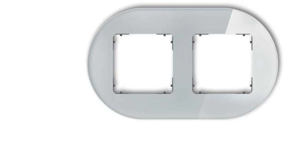 Karlik Elektrotechnik 15-28-IRSO-2 ICON Universalus dvigubas apvalus rėmas - stiklo efektas (rėmas: pilkas dugnas: grafito matinis) 15-28-IRSO-2