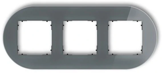Karlik Elektrotechnik 15-0-IRSO-3 ICON Universalus trigubas apvalus rėmas - stiklo efektas (rėmas: pilkas dugnas: baltas) 15-0-IRSO-3