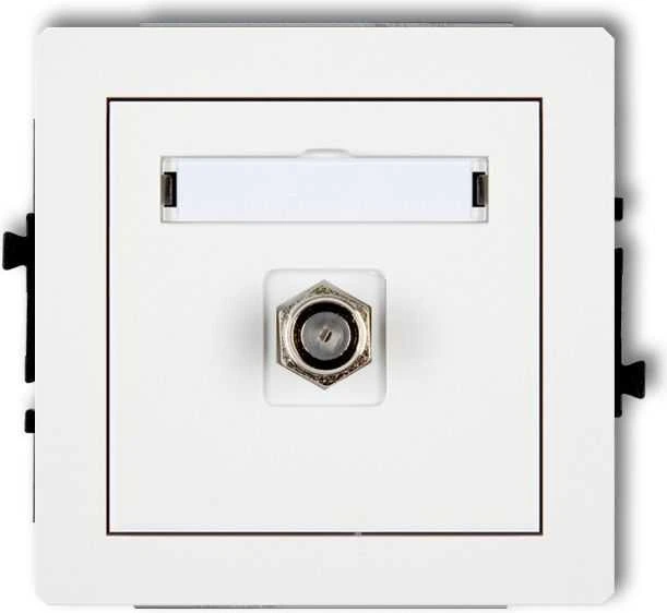 Karlik Elektrotechnik 25DGF-1 DECO Vieno antenos lizdo mechanizmas, F tipo (SAT), nikeliuotas, baltas matinis 25DGF-1