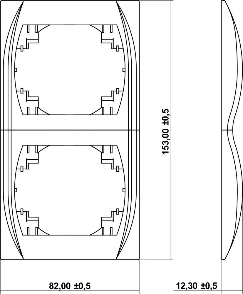 Karlik Elektrotechnik 7LRV-2 LOGO Vertikalus rėmas dvipusis metalinis 7LRV-2