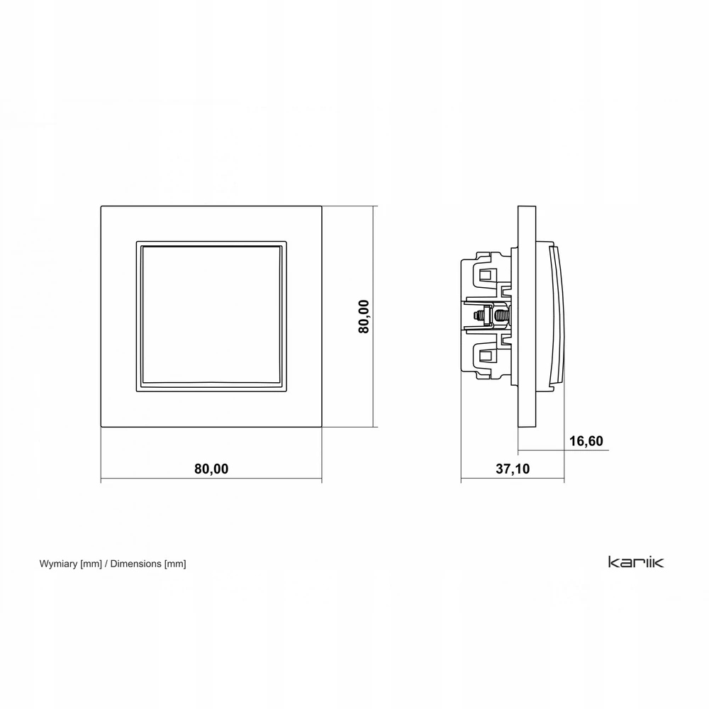 Karlik Elektrotechnik 61MWP-4 MINI jungiklio mechanizmas, normaliai uždarytas, šalavijas 61MWP-4