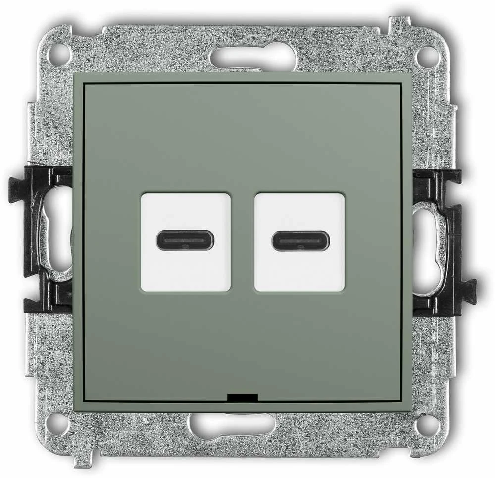 Karlik Elektrotechnik 61MCUSBBO-7 MINI dvigubo USB įkroviklio mechanizmas 2xUSB C, maks. 20 W, be aprašymo lauko, žr. 61MCUSBBO-7
