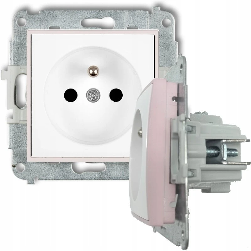 Karlik Elektrotechnik 25MGP-1z MINI Vieno lizdo mechanizmas su įžeminimu 2P+Z (be srovės kelio sklendių) matinė balta 25MGP-1z