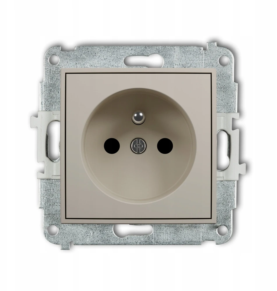Karlik Elektrotechnik 60MGP-1zp MINI Vieno lizdo mechanizmas su įžeminimu 2P+Z (srovės kelio sklendės) taupe 60MGP-1zp