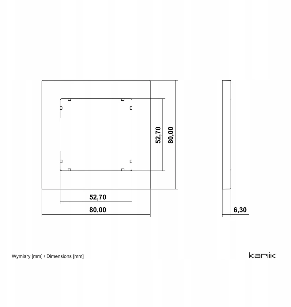 Karlik Elektrotechnik 61MR-1 MINI Universalus viengubas kvadratinis rėmas pagamintas iš šalavijo plastiko 61MR-1