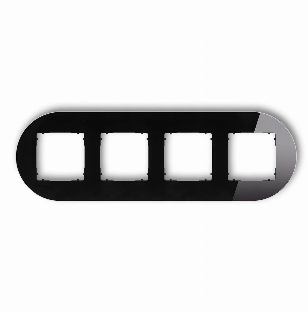 Karlik Elektrotechnik 12-12-IRSO-4 ICON Universalus keturgubas apvalus rėmas - stiklo efektas (rėmas: juodas dugnas: juodas) 12-12-IRSO-4