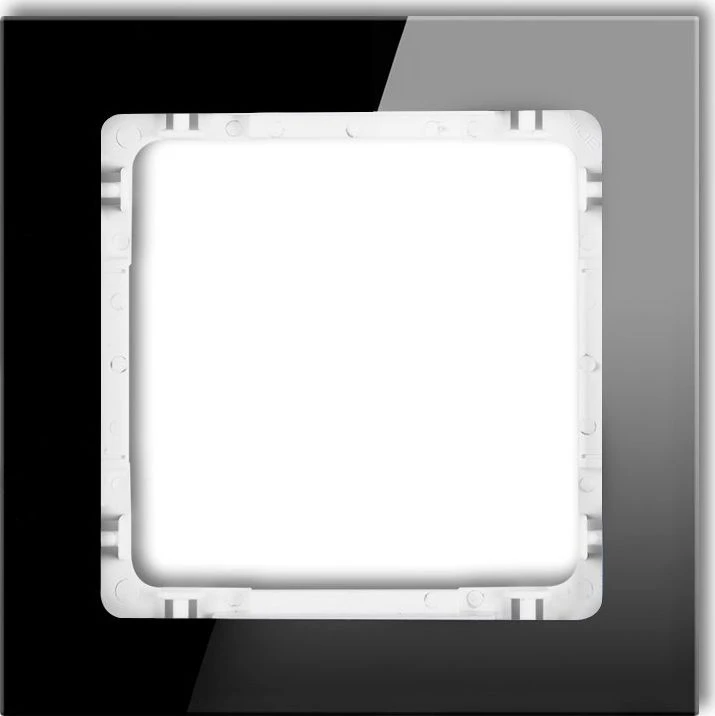 Karlik Elektrotechnik 12-0-DRS-1 DECO Single frame - stiklo efektas (rėmas: juoda apačioje: balta) juoda 12-0-DRS-1