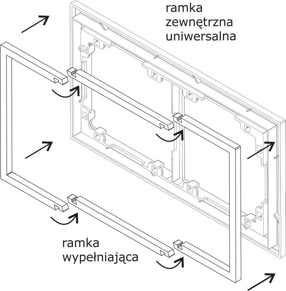 Karlik Elektrotechnik DRW-3 DECO balta DRW-3 serijos trigubas užpildymo rėmas