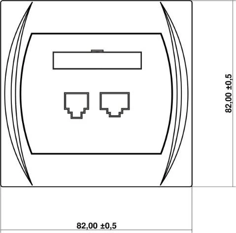 Karlik Vieno logotipo kompiuterio lizdas 1xRJ45 balta (LGK-1)